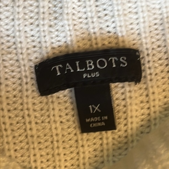 Talbots Plus 1X Cream Cable Knit Long Sweater LIKE NEW! - Picture 4 of 8